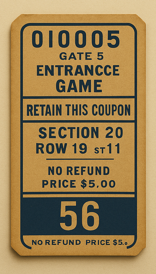 GameDay Vintage Ticket Acoustic Baffle – 4'x17.5"x3”
