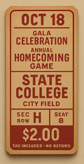 GameDay Vintage Ticket Acoustic Baffle – 4'x17.5"x3”